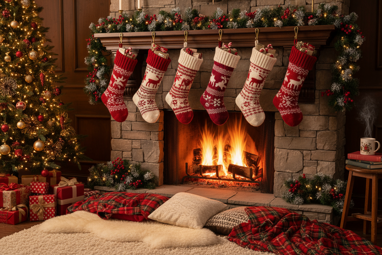 Cozy blankets & festive stockings — handcrafted to make every winter moment magical.